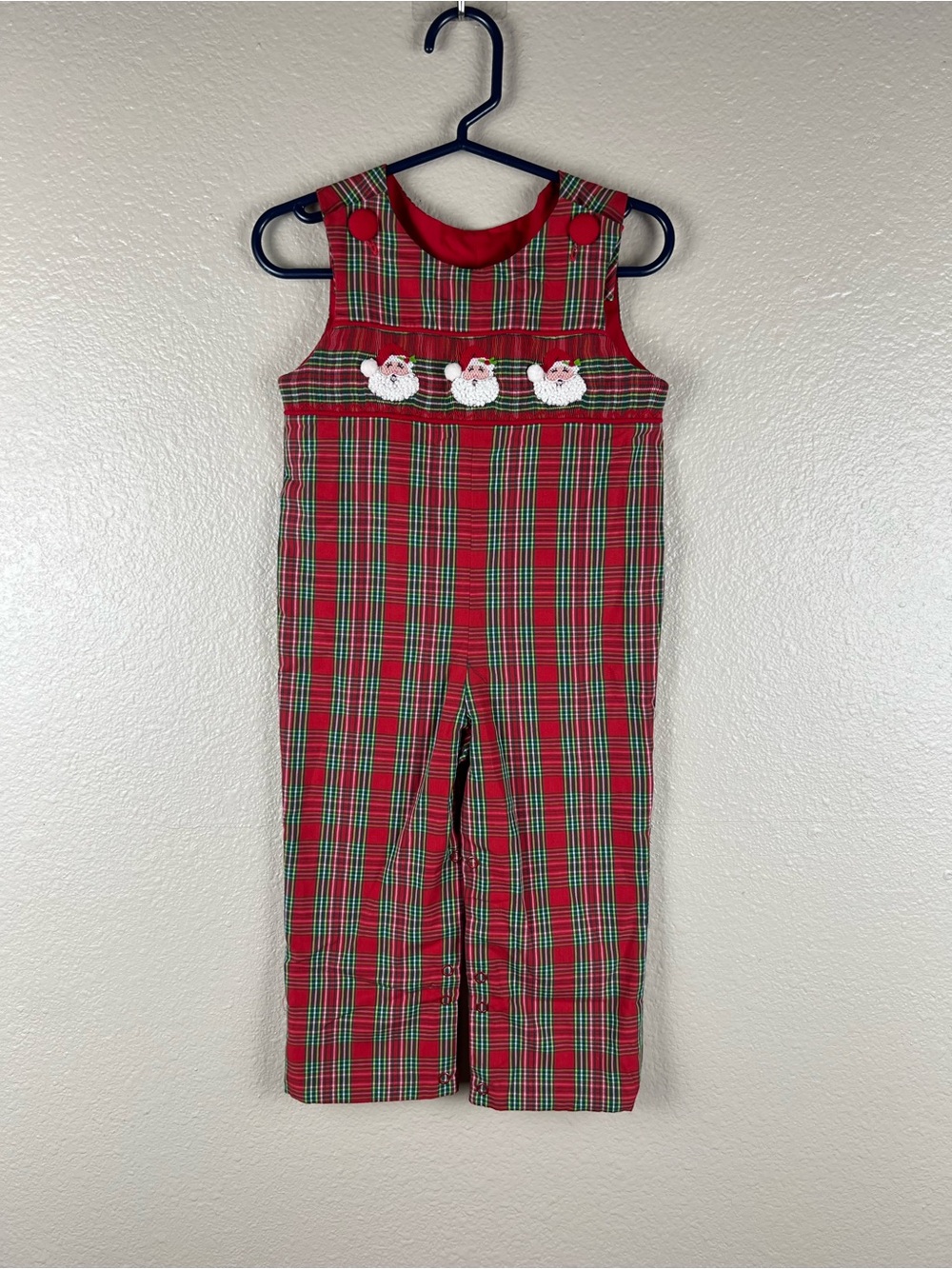 Southern Tots Smocked Santa Christmas Longall 6M